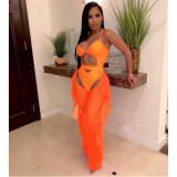 Solid Color Swimsuit Mesh Two Piece Set SFY-Z018