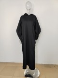 Padded Hooded Sweatshirt Maxi Dress MUE-8002