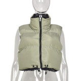 Reversible Wear Zipper Vest Warm Cotton Jacket GBTF-8099DN