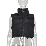 Reversible Wear Zipper Vest Warm Cotton Jacket GBTF-8099DN