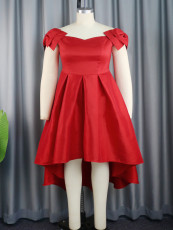 Bow-waisted A-line Midi Dress  GKEN-AM030329