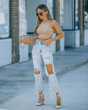 Casual Holes High Waist Jean GKNF-KM-A202319