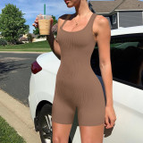 Solid Color Sleeveless Tight Romper MZ-2827