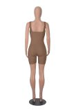 Solid Color Sleeveless Tight Romper MZ-2827