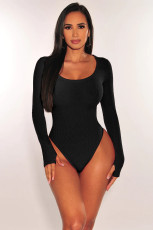 Solid Color Long Sleeve Slim Bodysuit MZ-2830