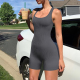 Solid Color Sleeveless Tight Romper MZ-2827