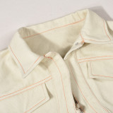 Half Sleeve Lapel Neck Short Coat GNZD-9536TD