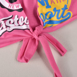Sexy Print Long Sleeve Bandage T Shirt GNZD-9721TD