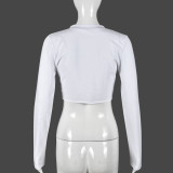 Sexy Print Long Sleeve Bandage T Shirt GNZD-9721TD