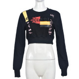 Print O Neck Long Sleeve Sweatshirt GNZD-9609TD