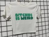 Letter Print Short Sleeve T Shirt GXJL-20003