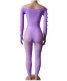 One Shoulder Hollow Out Skinny Yoga Jumpsuit GYDE-YDT023