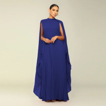 Solid Color Chiffon Pleated Maxi Dress YF-10675