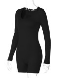 Solid Color Long Sleeve Sport Romper BLG-P3613199A