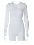 Solid Color Long Sleeve Sport Romper BLG-P3613199A