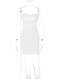 Sexy Backless Pleated Lace-Up Mini Dress BLG-D3512793A