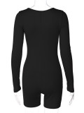 Solid Color Long Sleeve Sport Romper BLG-P3613199A