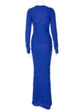 Fashion Solid Color Long Sleeve Slim Maxi Dress BLG-D3813931A