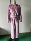 Velvet Coat Pants Two Piece Set GLXF-9837