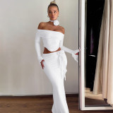 Sexy Tube Tops Long Sleeve Top Two Piece Skirt Set BLG-S3813934A