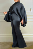 Fashion Long Sleeve Poncho Two Piece Pant Set LS-0402