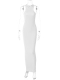 Solid Sleeveless O Neck Maxi Dress BLG-D2C11244A