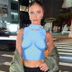 Print Sleeveless Slim Crop Top BLG-T2B11042A