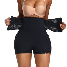 Plus Size High Waist Postpartum Girdle Buttoned Tummy Tuck Pants GYWU-1647