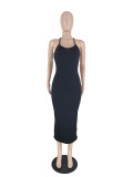 Solid Color Slim Sling Maxi Dress ZDF-31330
