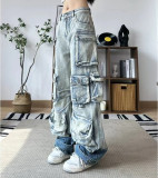 Fashion Washed Gradient Casual Jeans GQLF-3211