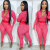 Fashion Print Long Sleeve Zipper Two Piece Pant Set NY-10702