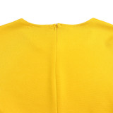 Long Sleeve O Neck Big Swing Midi Dress (With Waist Belt) GATE-D418