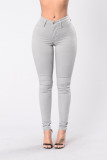 Solid Color Slim Jeans GXJF-6338-1