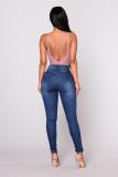 Solid Color Slim Jeans GXJF-6338-1