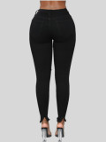Casual Holes Solid Color Jeans GXJF-Amy24-20901xjm2130
