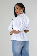 Casual Loose Tie Up Shirt XHXF-8691