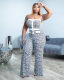 Plus Size Wrap Chest Print Slim Jumpsuit QYXZ-9108