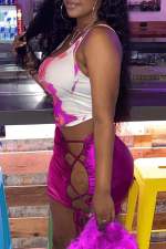 Sexy Print Sling Tops And Tie Up Skirt 2 Piece Set GBGF-23003