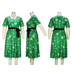 Plus Size Half Sleeve O Neck Print Dress XHSY-19999