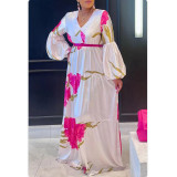 Floral Print Layered Patchwork Maxi Dress QYXZ-9168