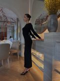 Long Sleeve Knits Slim Maxi Dress GFQS-DCL074
