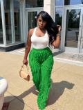 Mesh Wave Ruffle Wide Leg Pants GFDY-1260