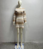 Flared Sleeve Backless Knit Slim Dress GFQS-1374