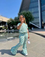 Kids Girl's Floral T-Shirt Flared Pants 2 Piece Set GYAY-M8037 