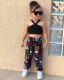 Kids Girl's Halter Vest And Print Pants Set GYAY-M8005 