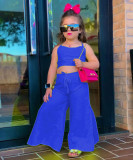 Kids Girl's Sleeveless Vest And Wide Leg Pants 2 Piece Set GYAY-M8024 