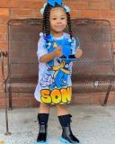 Kids Girl's Cartoon Print Loose Casual Dress GYAY-M8015