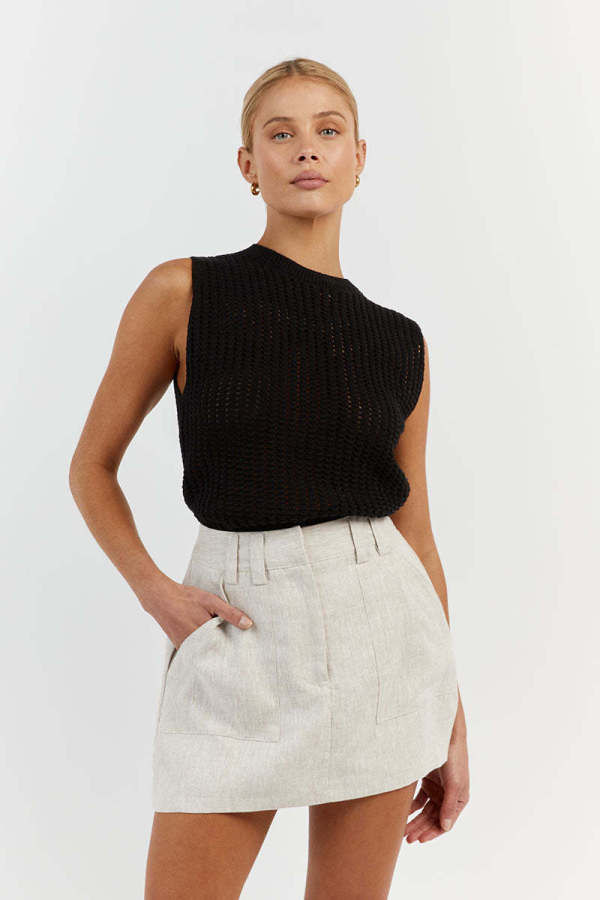 Sleeveless Knits Solid Color Vest Tops GFQS-5511