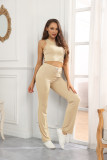 Sleeveless Solid Color Tank Tops 2 Piece Pants Set SSNF-211436