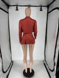 Solid Color Long Sleeve Vest 3 Piece Skirts Set QXLB-10076